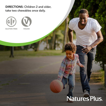 Natures Plus Animal Parade Children's Multivitamin - Orange Flavor, 90 Chewables (45 Servings) - Vegetarian & Gluten Free