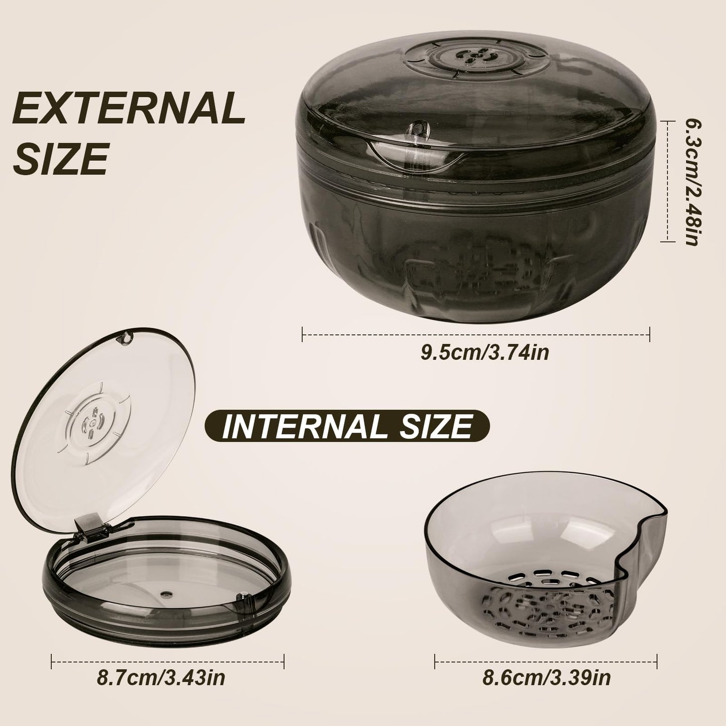 Maoerdental Retainer Cleaner Case – Double Layer No-Leak Denture Cup (Black)
