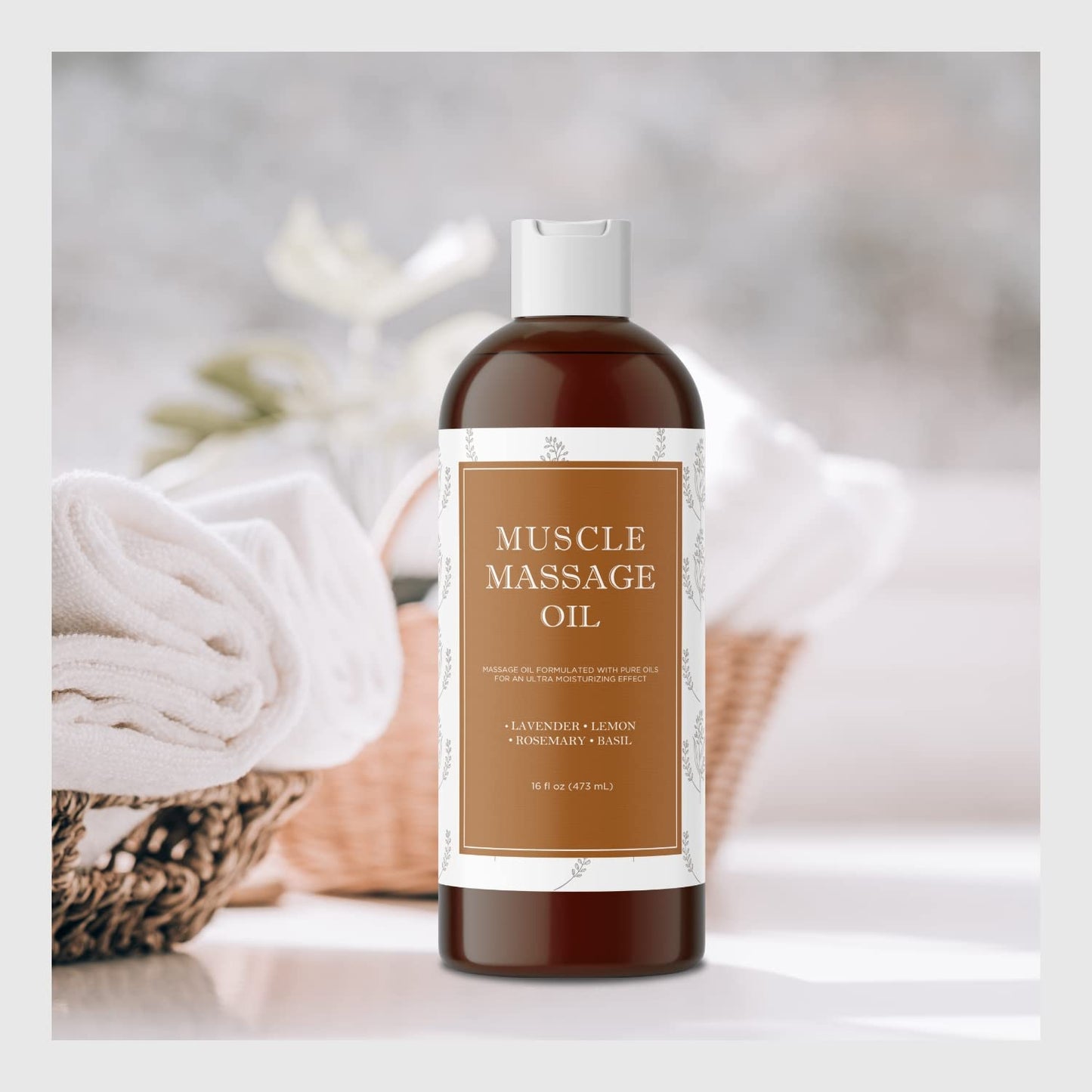 Sore Muscle Massage Oil for Body – Lavender & Rosemary, 16oz | Pro or Home Use