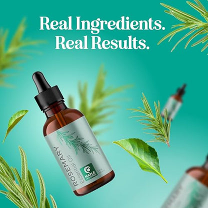Pure Rosemary Oil for Hair Care – Volumizing Aromatherapy Essential Oil (2oz) | Diffuser, Hair, Skin & Nails