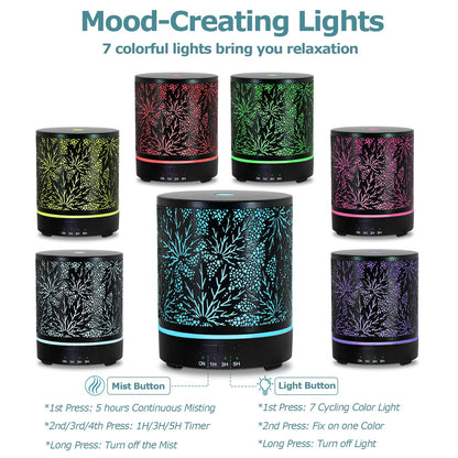 Maple Leaf Essential Oil Diffuser – 300ML Ultrasonic with Auto Shut-Off