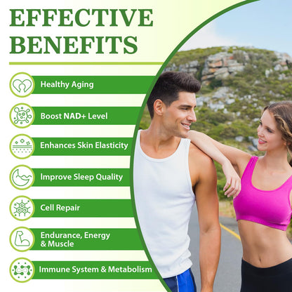 Mapurwn NMNH NMN Supplement 500mg | NAD+ Booster for Aging, Energy & Focus | 120 Count