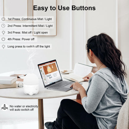 Marchred 150ML Cordless Essential Oil Diffuser – Rechargeable & Portable Aromatherapy Humidifier
