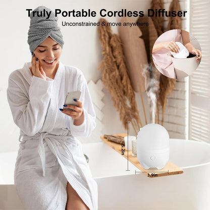 Marchred 150ML Cordless Essential Oil Diffuser – Rechargeable & Portable Aromatherapy Humidifier