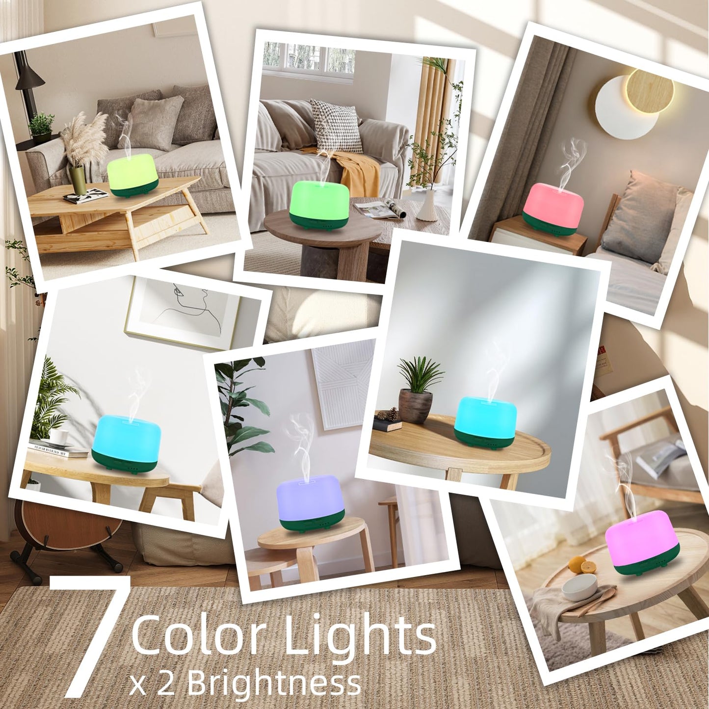 Marchred 300ML Aromatherapy Diffuser – Remote Control, 7-Color LED, Quiet Cool Mist Humidifier