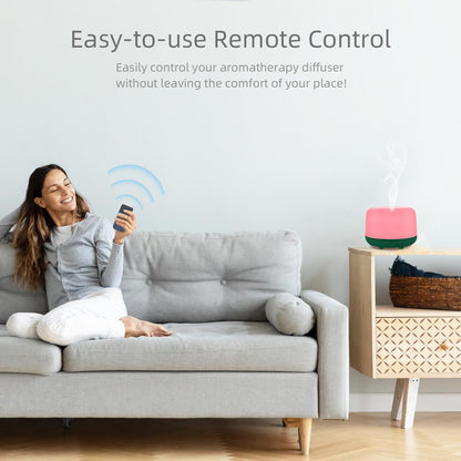 Marchred 300ML Aromatherapy Diffuser – Remote Control, 7-Color LED, Quiet Cool Mist Humidifier