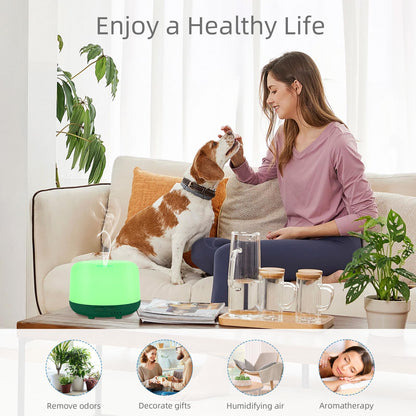 Marchred 300ML Aromatherapy Diffuser – Remote Control, 7-Color LED, Quiet Cool Mist Humidifier