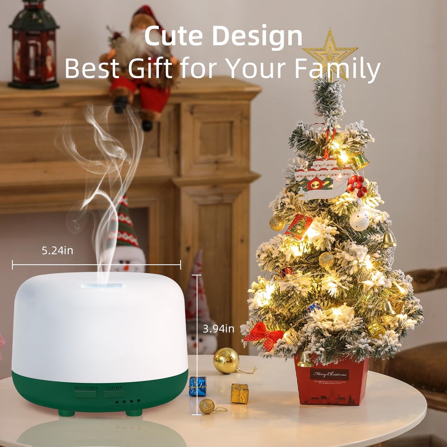 Marchred 300ML Aromatherapy Diffuser – Remote Control, 7-Color LED, Quiet Cool Mist Humidifier