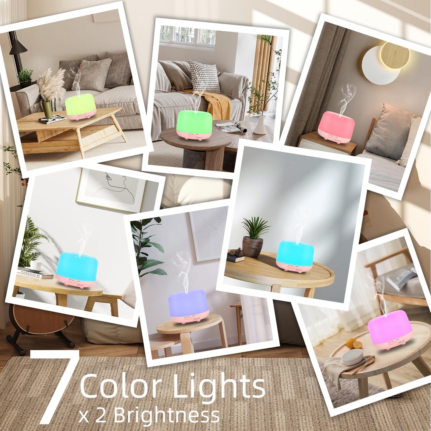 Marchred 300ML Aromatherapy Essential Oil Diffuser with Remote Control – 7 LED Color Changing Light