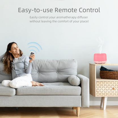 Marchred 300ML Aromatherapy Essential Oil Diffuser with Remote Control – 7 LED Color Changing Light