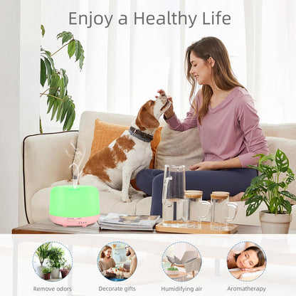 Marchred 300ML Aromatherapy Essential Oil Diffuser with Remote Control – 7 LED Color Changing Light