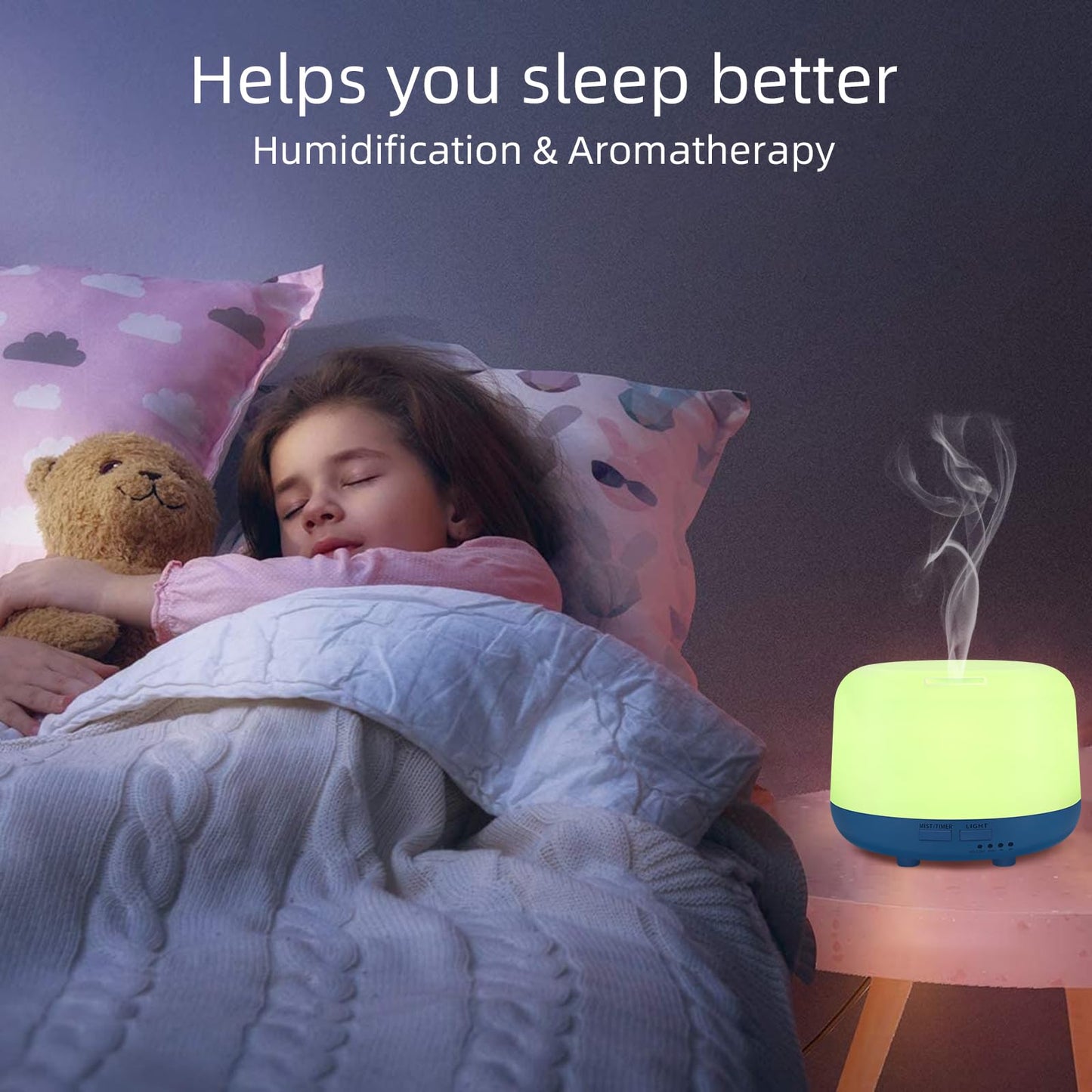 Marchred 300ML Essential Oil Diffuser with Remote, 7-Color LED