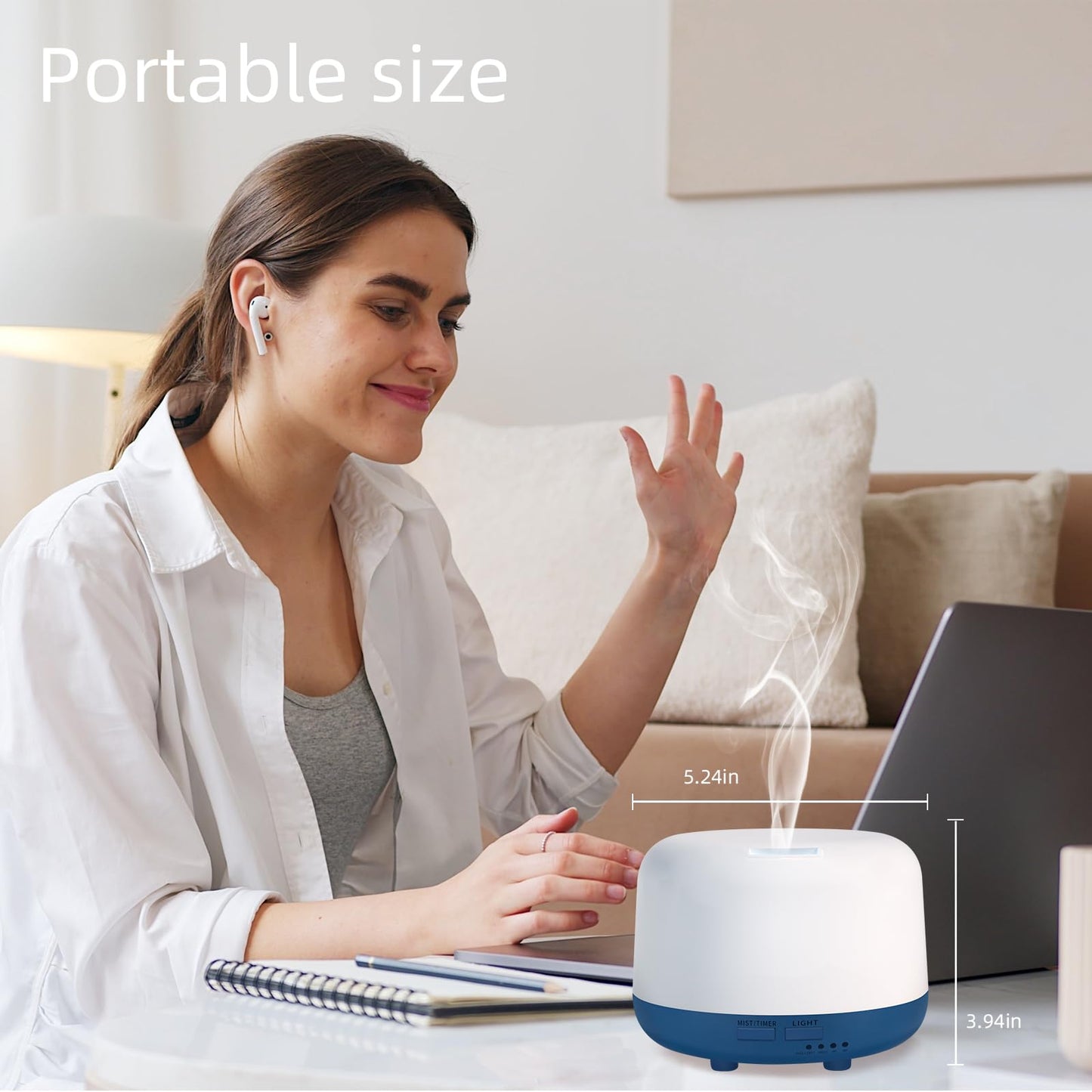 Marchred 300ML Essential Oil Diffuser with Remote, 7-Color LED