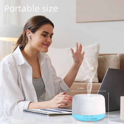 Marchred 300ML Essential Oil Diffuser with Remote – 7-Color LED, 8-Hour Mist