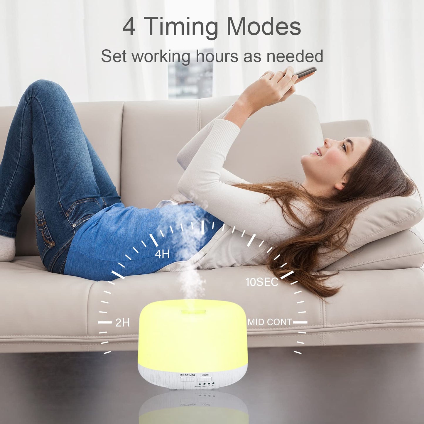 Marchred 300ML Aromatherapy Diffuser with Remote, 8-Color LED