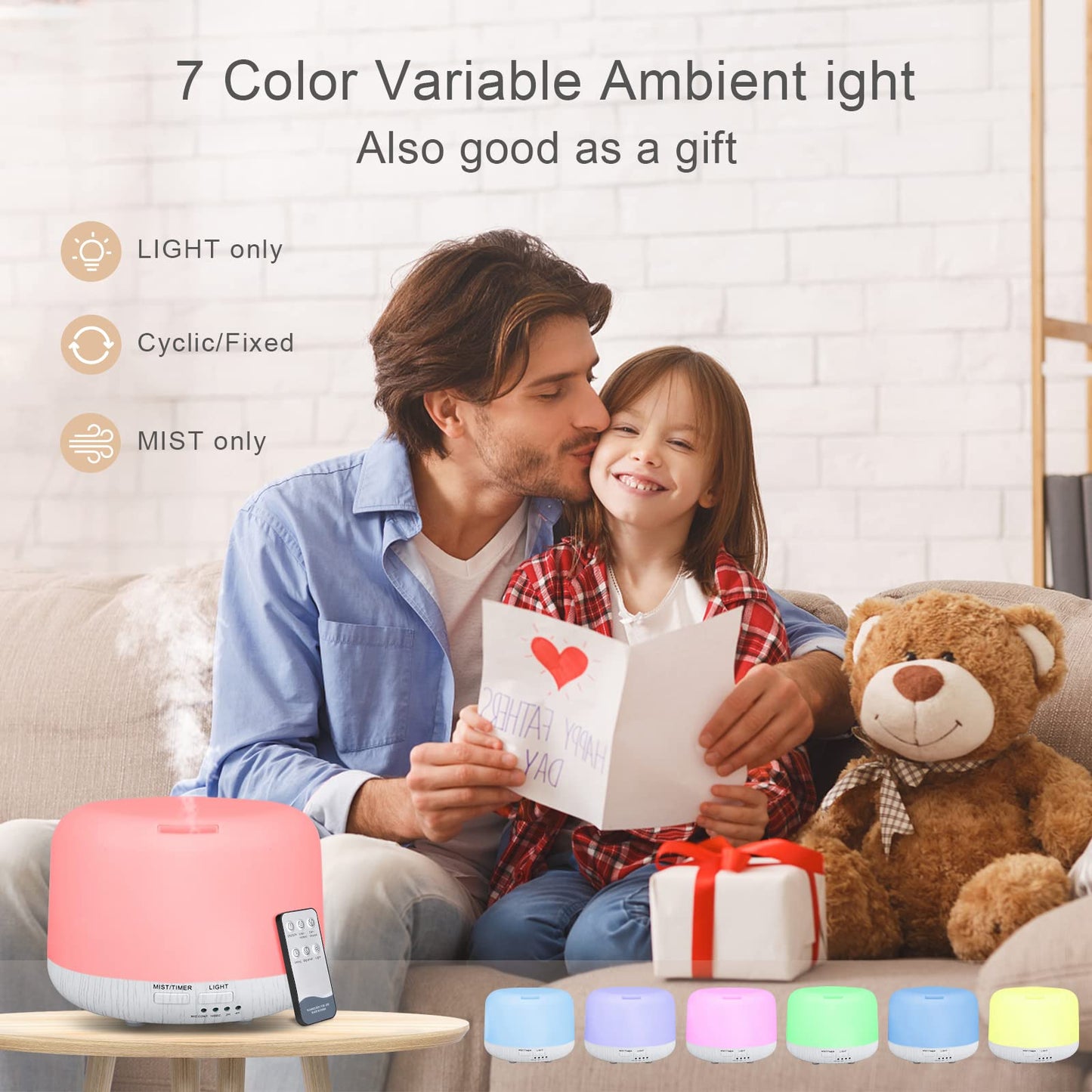 Marchred 300ML Aromatherapy Diffuser with Remote, 8-Color LED