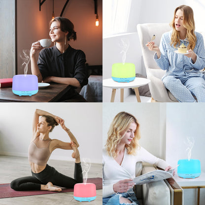 Marchred 300ML Essential Oil Diffuser with Remote – 7-Color LED, 8-Hour Mist
