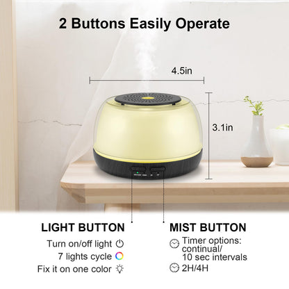 Marchred 300ML Essential Oil Diffuser - 8-Hour Aromatherapy with Remote, 7-Color LEDs, 4 Timer Settings