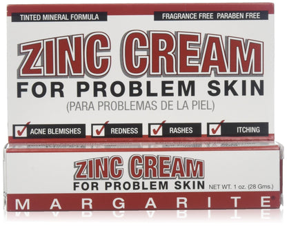 Margarite Zinc Cream 1oz – Acne Support & Subtle Concealer (Fragrance-Free)