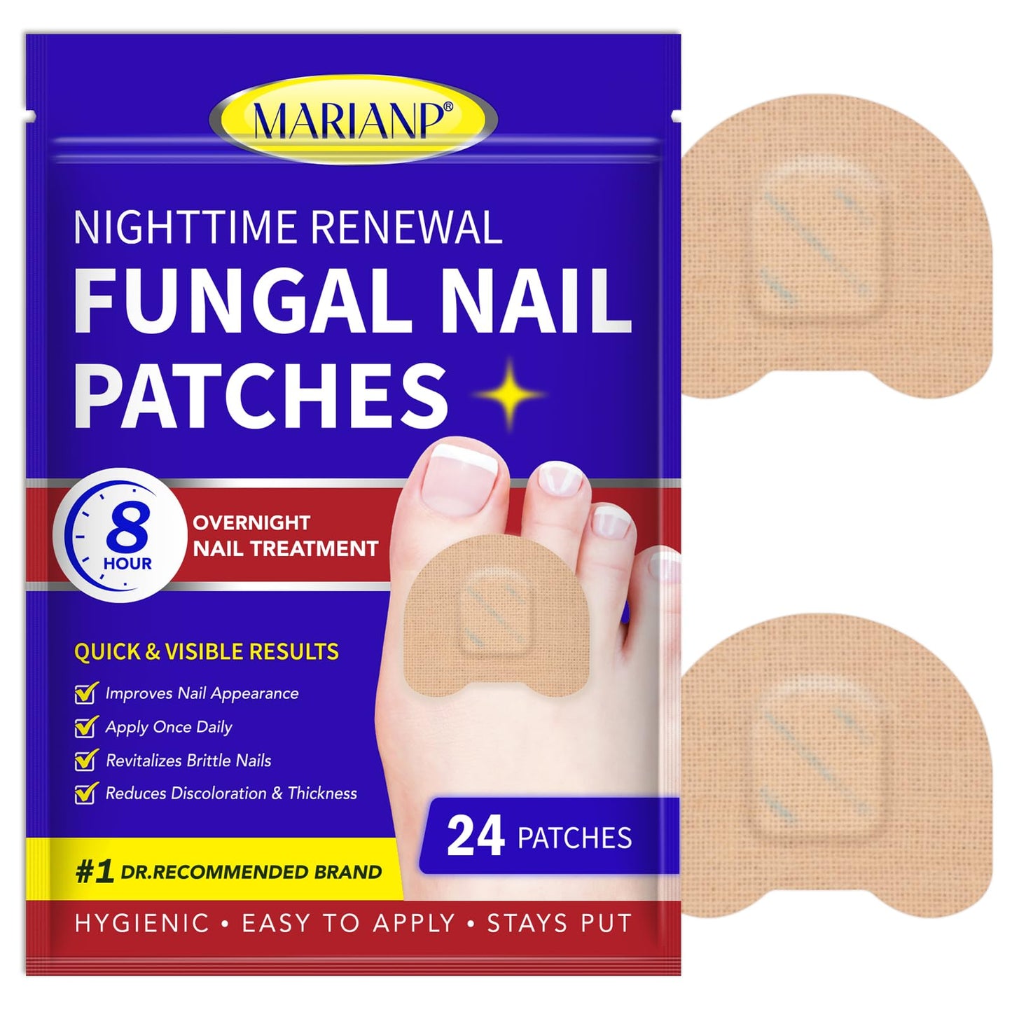 Marianp Toenail Patches Extra Strength – 24 Nighttime Nail Patches