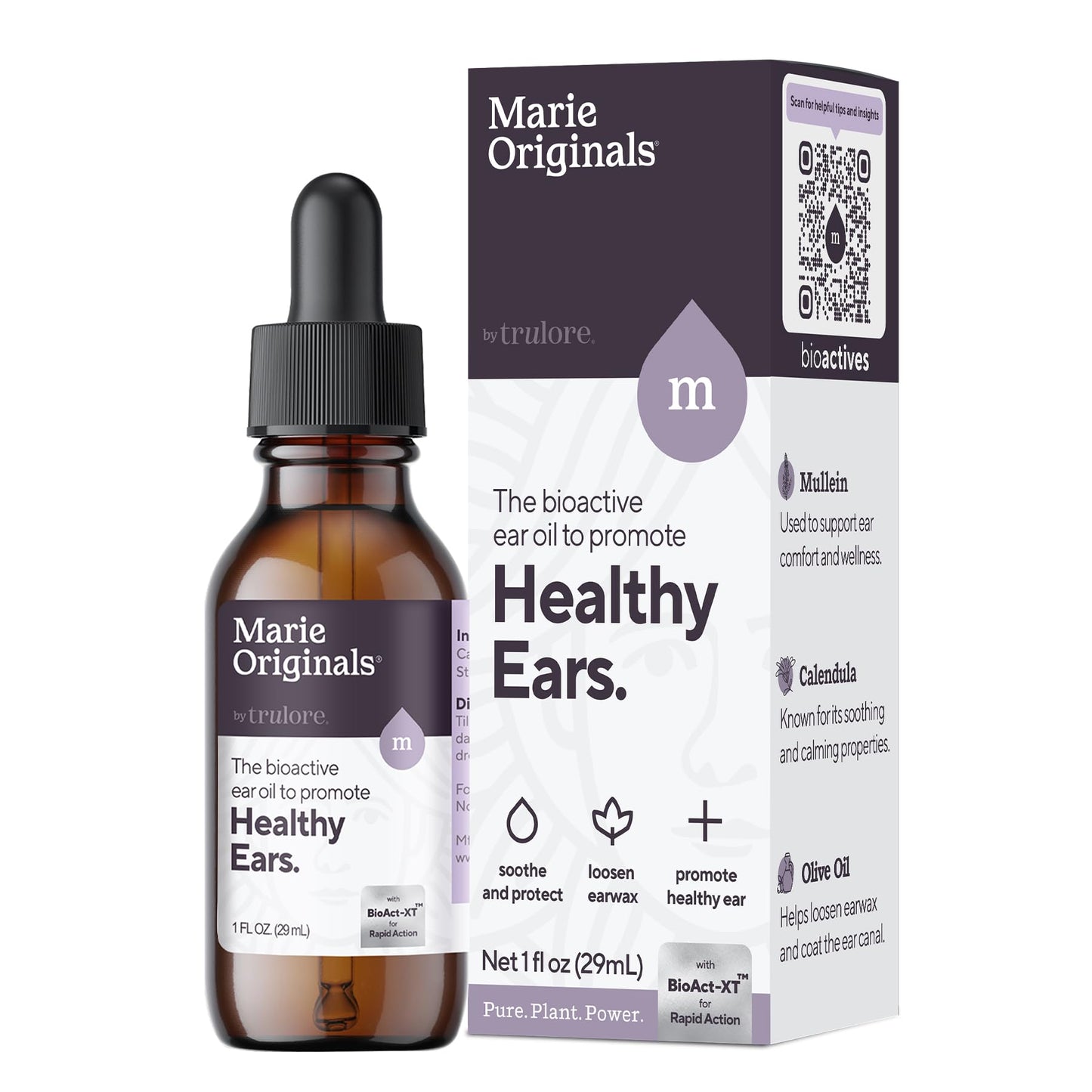 Marie Originals Natural Ear Oil Drops – Mullein Garlic Herbal Ear Care for All
