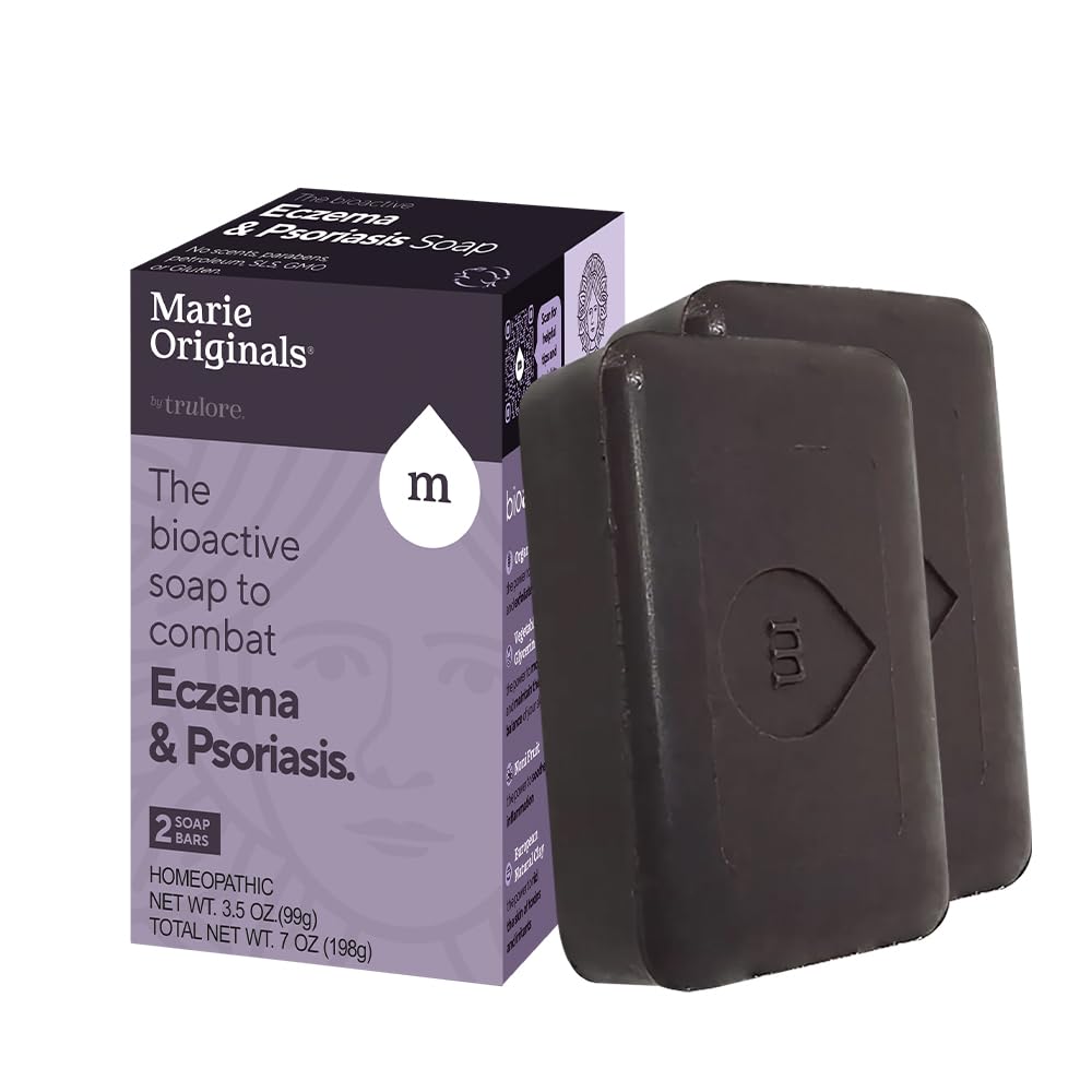 Marie Originals Eczema Face Soap & Body Wash Bar – All-Natural Gentle Cleanser for Dry, Itchy Skin (Pack of 2)
