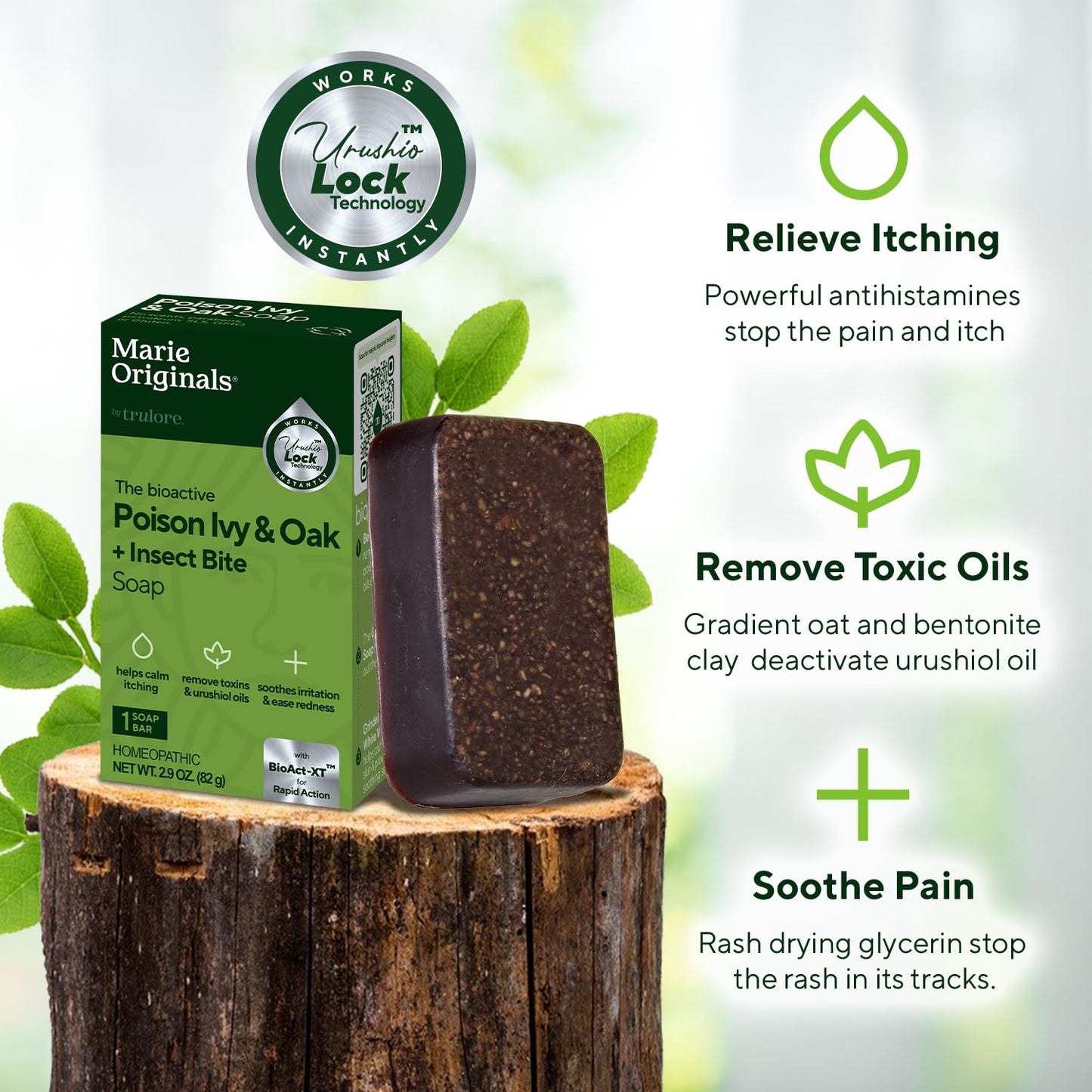 Marie Originals Poison Ivy Soap Bar | All-Natural Anti-Itch Cleanser for Poison Ivy, Oak & Sumac (2.9 oz, 6 bars)