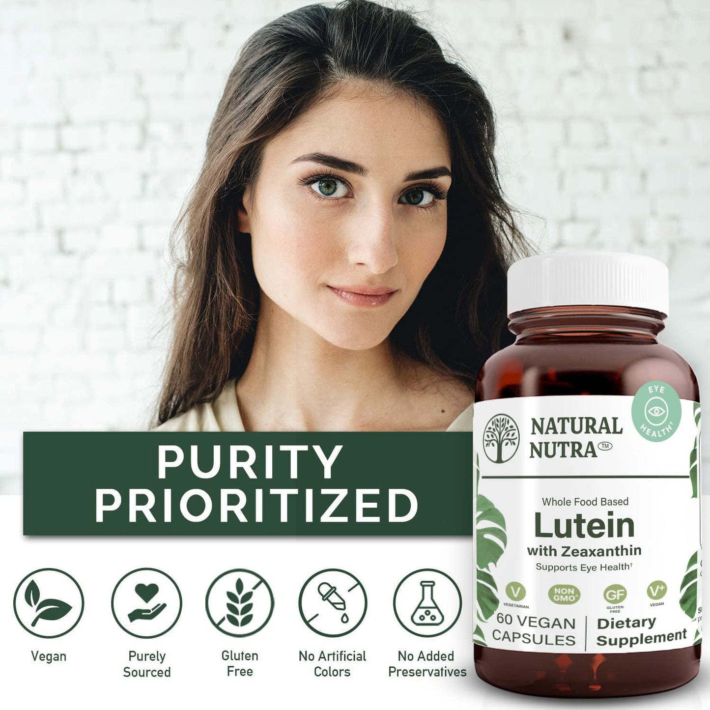 Natural Nutra Lutein & Zeaxanthin – 20mg, Vision Health, 60 Caps, Gluten & Soy Free