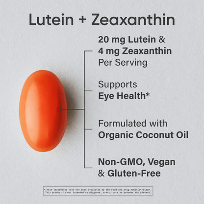 Sports Research Lutein & Zeaxanthin Capsules - Eye Health Support, 120 Veggie Softgels, Vegan & Non-GMO