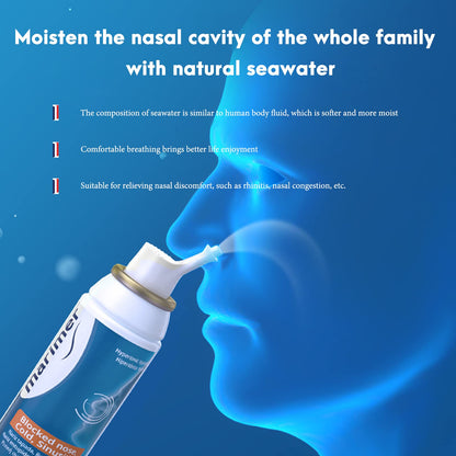 Marimer Hypertonic Saline Nasal Spray All Natural Seawater - 3 Pack (100 mL each)