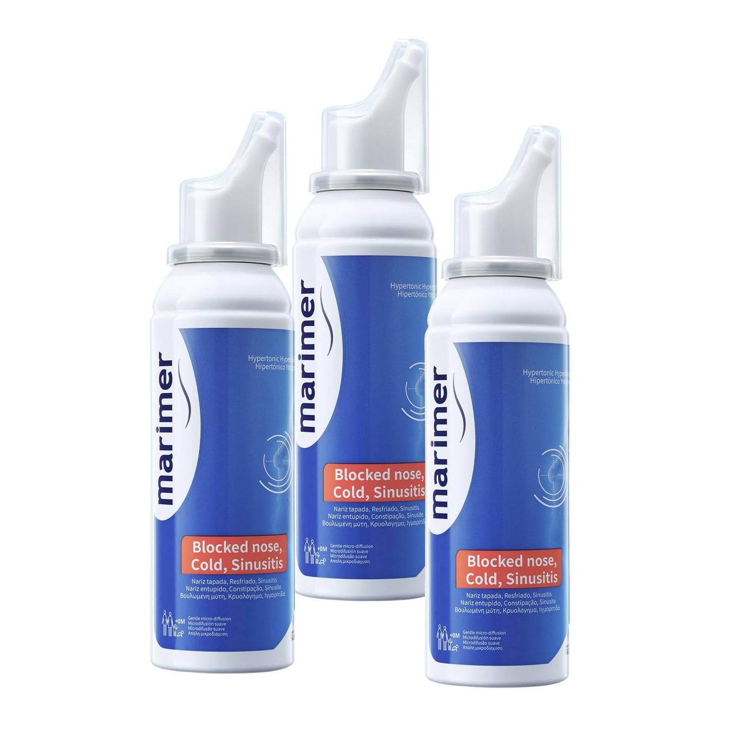 Marimer Hypertonic Saline Nasal Spray All Natural Seawater - 3 Pack (100 mL each)