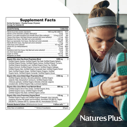 Natures Plus Ultra Juice Green Powder – Organic Green Drink (30 Servings)