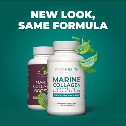 Marine Collagen & Hyaluronic Acid Supplements – Hair, Skin & Nails, 90 Caps