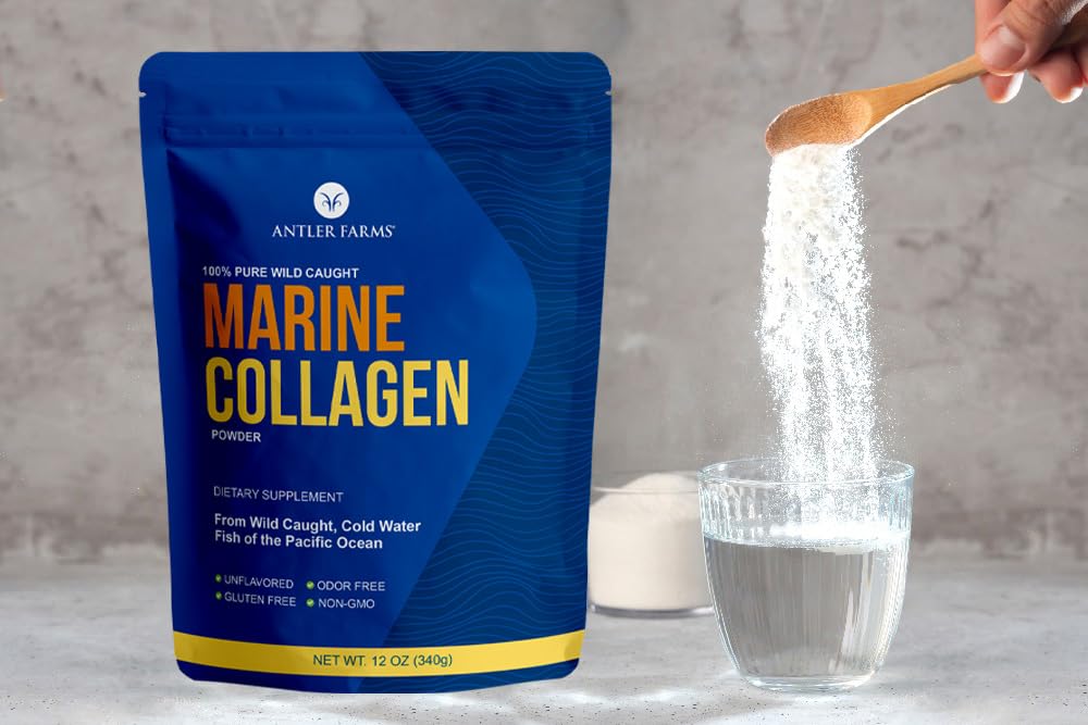 Antler Farms Marine Collagen Powder – 100% Pure, Wild-Caught Pacific Snapper, 12 oz