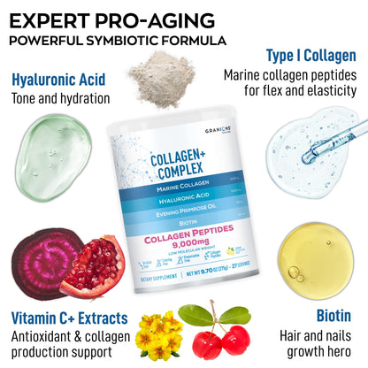 Marine Collagen Powder – Pink Lemonade 9.7oz | Type I Hydrolyzed Marine Collagen Peptides