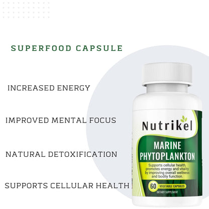 Marine Phytoplankton Omega-3 Supplement – Plant-Based Algae Capsules | 1,000mg | 60 Vegan Capsules