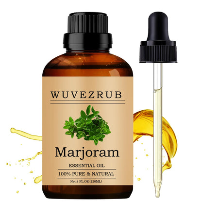 Marjoram Essential Oil 120ML | 4 Fl Oz – 100% Pure & Natural for Aromatherapy Diffusers | Wuvezrub
