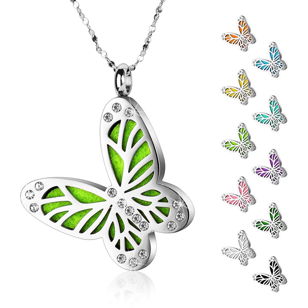 Maromalife Butterfly Diffuser Necklace – Essential Oil Aromatherapy Pendant