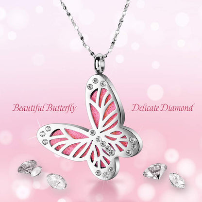 Maromalife Butterfly Diffuser Necklace – Essential Oil Aromatherapy Pendant