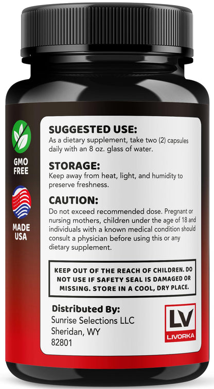 LIVORKA Mars Men Plus - Natural Support Capsules | Vitamin Advanced Formula, 60 Capsules