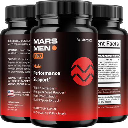Mars Men Pro Official Supplement – Natural Support Capsules, 60 Capsules