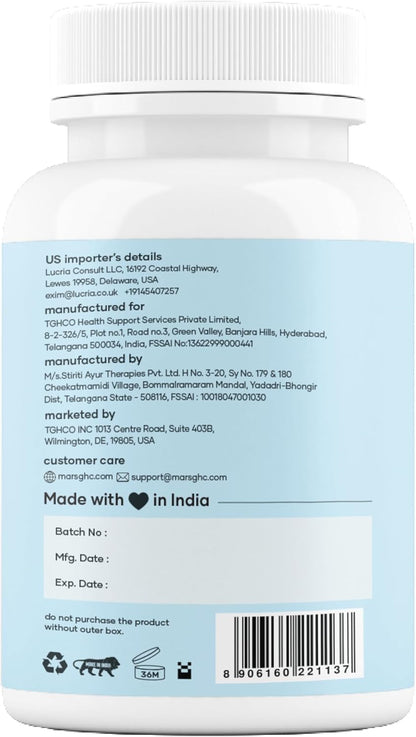 Mars Sea Moss Caps Surge Natural (60N) – 84 Minerals, Black Seed Oil & Vitamin D3 | Pack of 1