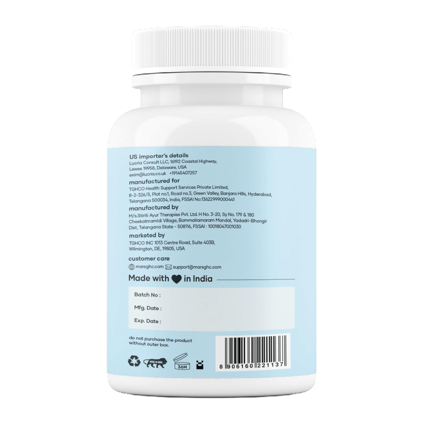 Mars Sea Moss Caps Surge Natural (60N) – 84 Minerals, Black Seed Oil & Vitamin D3 | Pack of 1