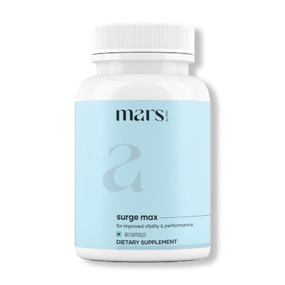 Mars Surgemax Natural Capsules with Shilajit & Safed Musli | Supports Energy, Strength & Immunity | 60 Capsules | Pack of 1
