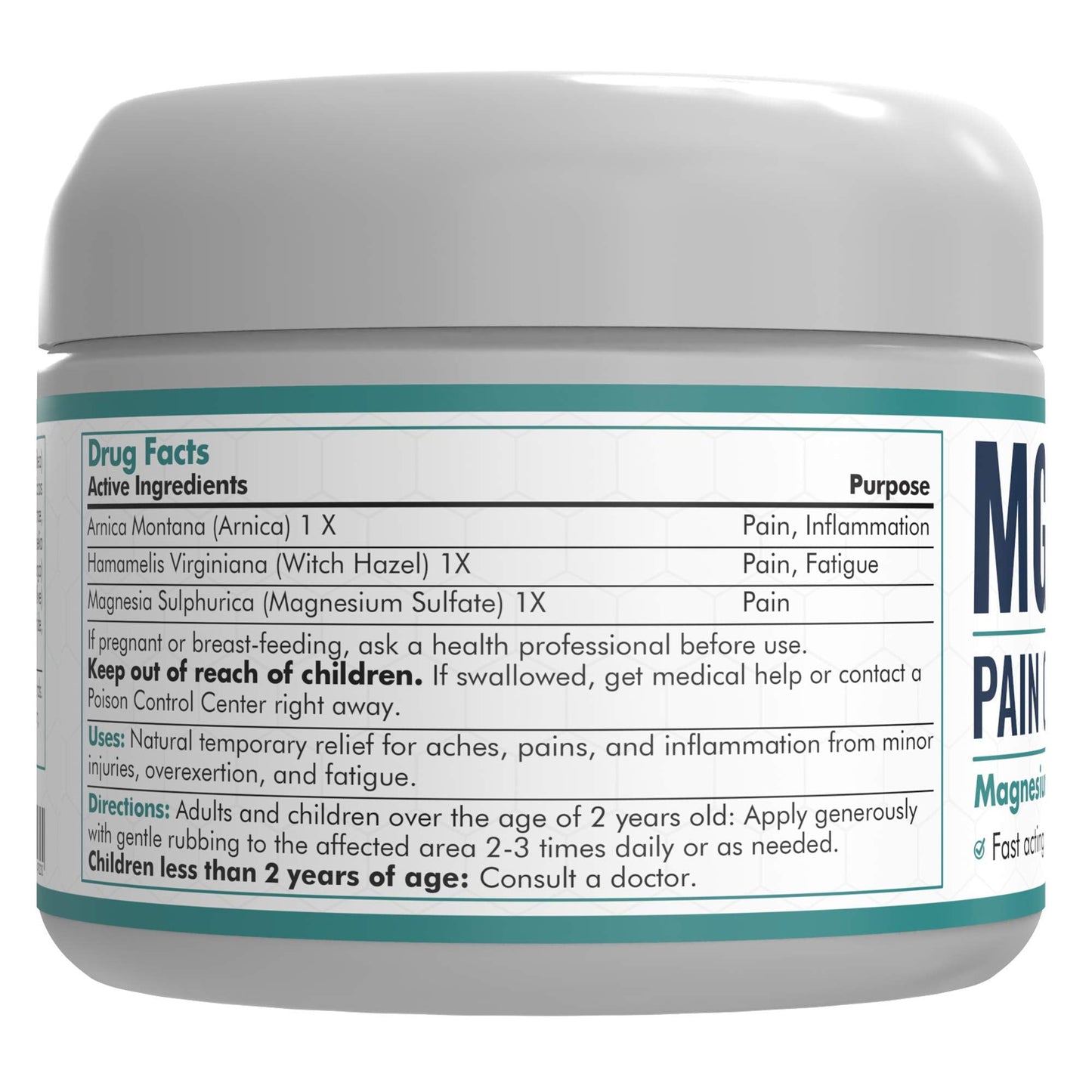 Mars Wellness MG+ Magnesium Cream Pain Relief - Extra Strength Arnica, 4 oz Tub
