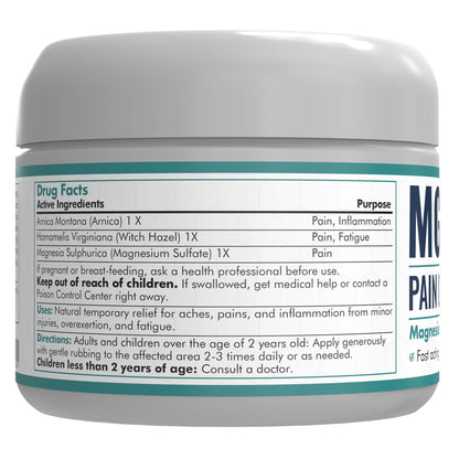 Mars Wellness MG+ Magnesium Cream Pain Relief - Extra Strength Arnica, 4 oz Tub
