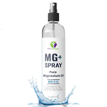 Mars Wellness MG+ Pure Magnesium Oil Spray – Made in USA, 8 oz for Relaxation & Muscular Support