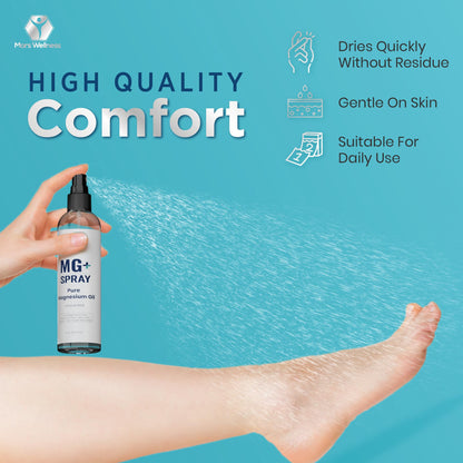 Mars Wellness MG+ Pure Magnesium Oil Spray – Made in USA, 8 oz for Relaxation & Muscular Support