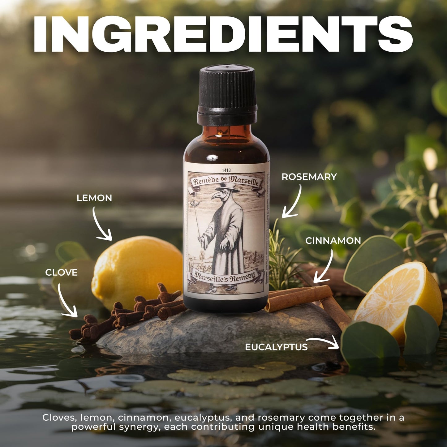 Marseille's Remedy Thieves Oil – Essential Diffuser Blend with Eucalyptus, Cinnamon, Lemon & Cloves