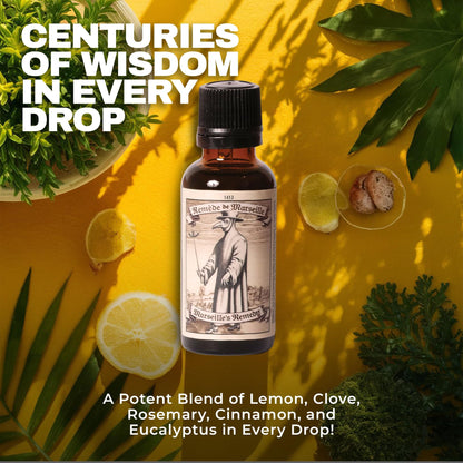 Marseille's Remedy Thieves Oil – Essential Diffuser Blend with Eucalyptus, Cinnamon, Lemon & Cloves